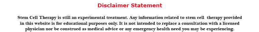 Disclaimer Stem Cell Therapy